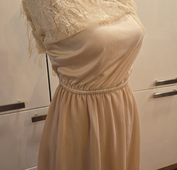 NWT Sabine Lace Overlay Fringe Sleeveless Dress Cream Size XS - Picture 6 of 10
